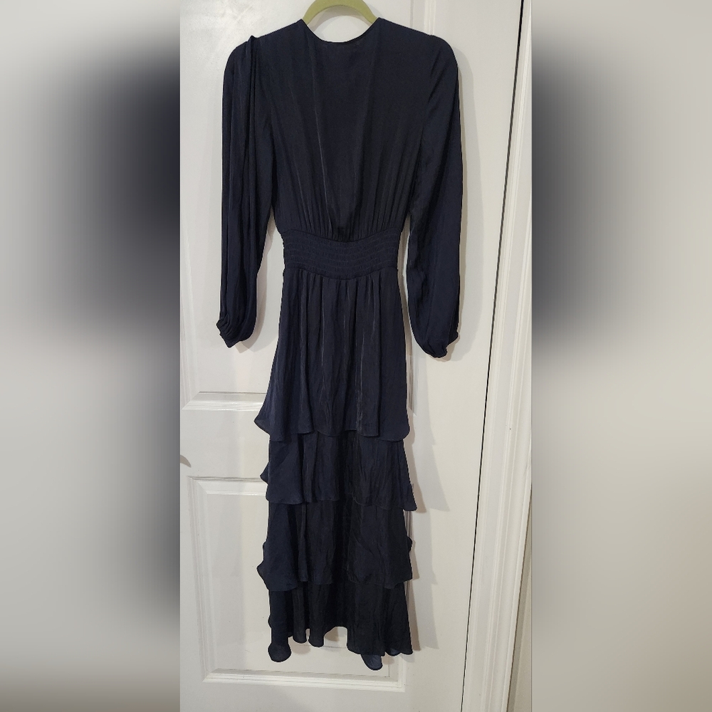 Maje Navy Ruffled‎ Maxi Dress - Picture 15 of 16